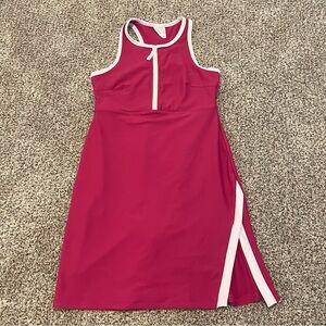Sporty Pink Dress with White Trim